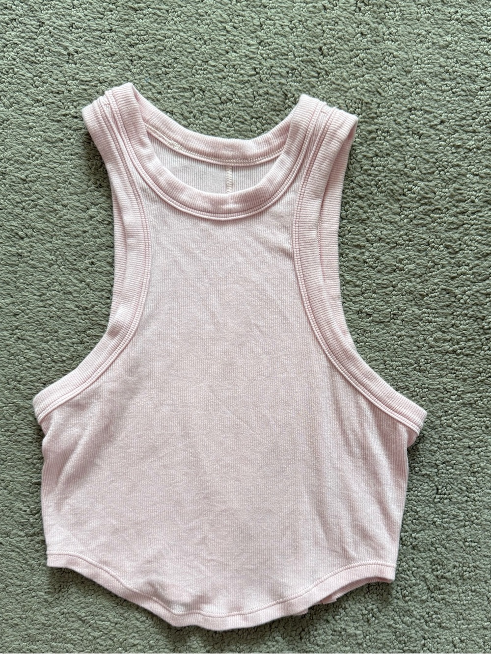 lululemon athletica Pale Pink Ribbed Racerback Crop Tank size 0